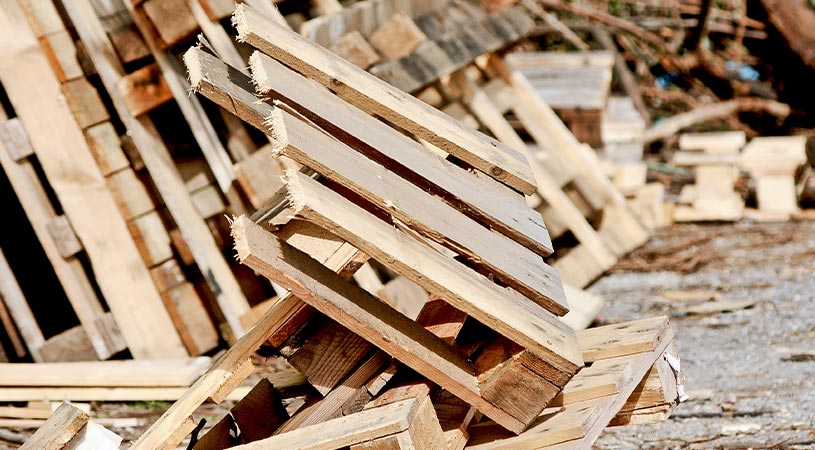 broken wooden pallets