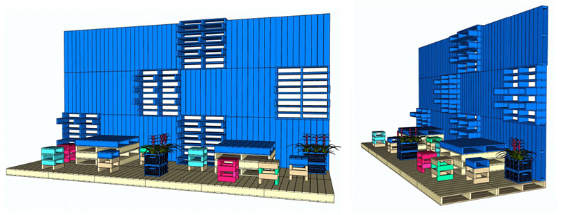 plain pallets installation render